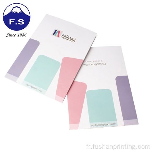 Impression de dossiers en papier Colorful A4 / A5 personnalisés